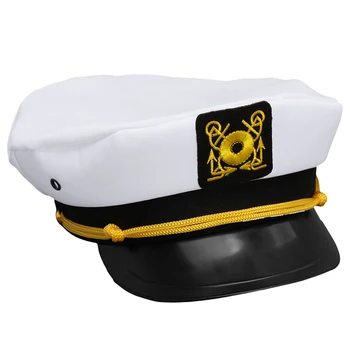 2022 Nový Vintage White Nastaviteľné Kapitán Námorníci Navy Kapitán Lodičky Vojenský Klobúk Spp Dospelých Strany Maškarný Unisex