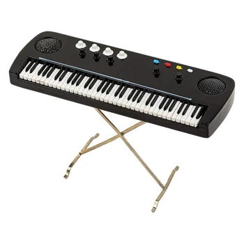 Miniatúrne Elektronické Varhany Mini Hudobný Nástroj, Elektronické Mini Keyboard S Puzdrom Miniatúrny Domček Pre Bábiky Model Ornament