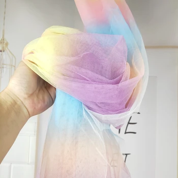 150 cm Široké Farebné Vytlačené Tylu Textílie Mäkké Rainbow Oka Tutu Sukne Čipky Diy Šitie Princezná Šaty, Svadobné Doplnky Strany