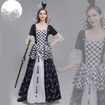 Halloween Oblečenie ženských Šatách Palác Šaty Večerné Šaty International Chess Tlač Stožiare, Elegantné 2022 v Európskom Štýle Lady
