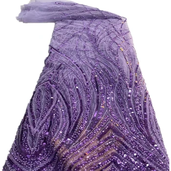 Známe 2022 Kvalitné francúzske Tylu Čipky Textílie S korálkami Výšivky Nigéria Čipky Textílie Pre Svadobné Party Šitie ZX82905