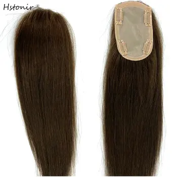 Hstonir Hodváb Prirodzené Vlasy Parochňa 100% Európske Remy Vlasy Vňaťou Žien Parochne Prírodné Ľudské Vlasy Pad Toupee Vlasy Klip Hairpiece TP45
